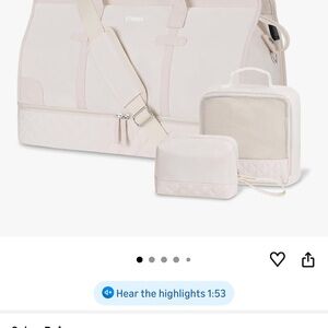 Cream Travel Weekender Bag